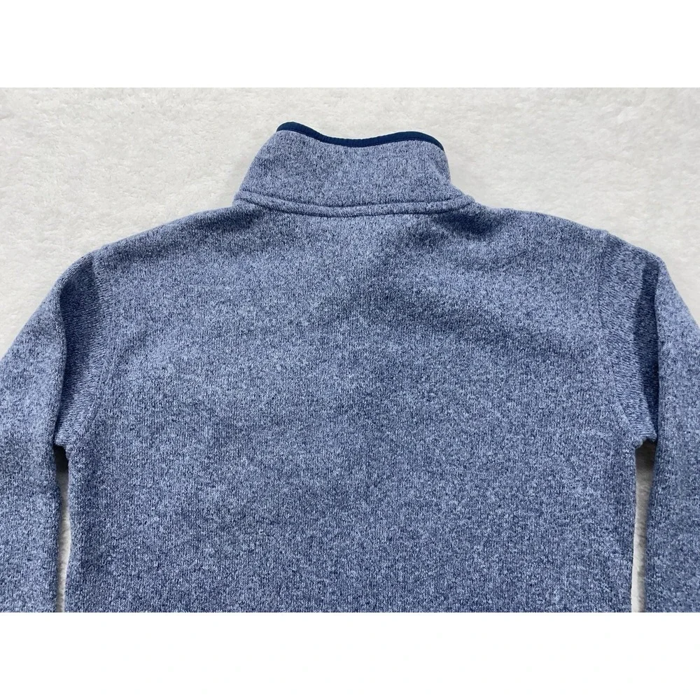 Eddie Bauer Mens Heather Blue Sweater Fleece 1/4 Snap Pullover Jacket Size S